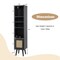 Black Wood and Rattan Floor Cabinet with Adjustable Shelf and Anti-Tip Kits